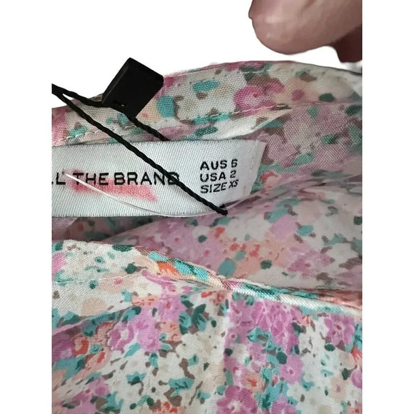 Faithfull the Brand Sidonie Vionette Floral Puff Sleeve A-Line Mini Dress Size 2 - Picture 7 of 7